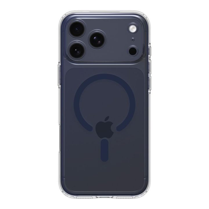 iPhone 17 Pro dėklas skaidrus tamsiai mėlynas Spigen