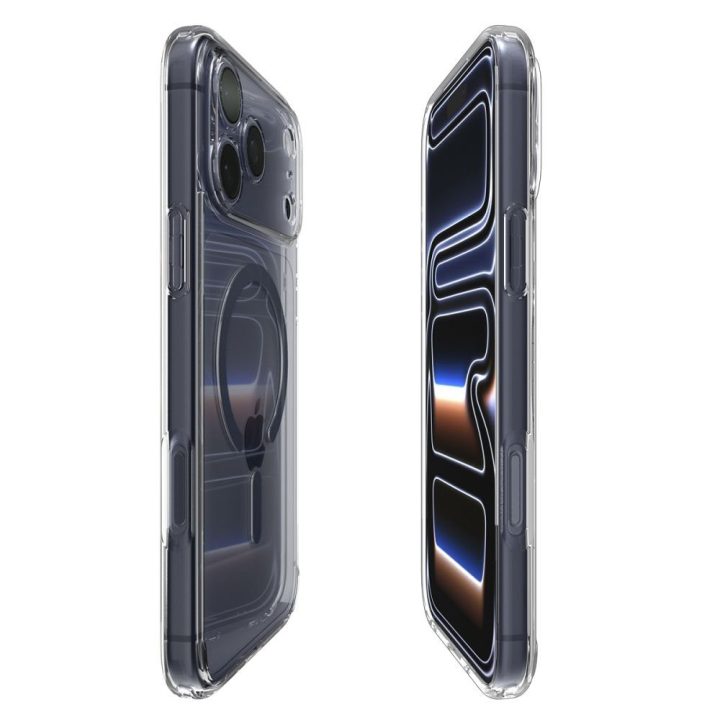 iPhone 17 Pro dėklas skaidrus tamsiai mėlynas Spigen