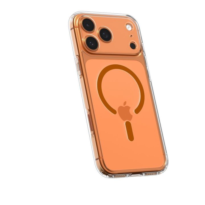 iPhone 17 Pro Max dėklas skaidriai oranžinis Spigen
