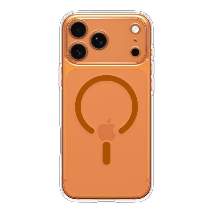 iPhone 17 Pro Max dėklas skaidriai oranžinis Spigen