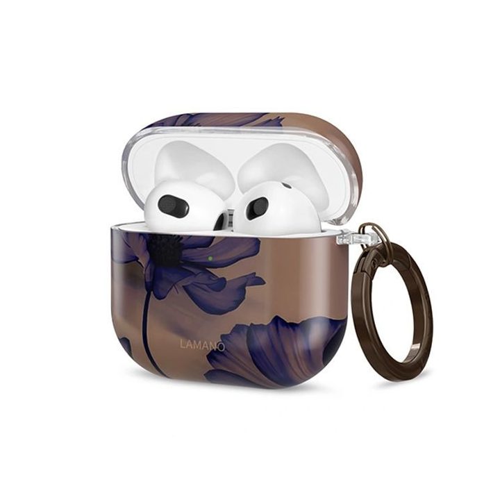 Dėklas AirPods 4 rudas ir violetinis Lamano