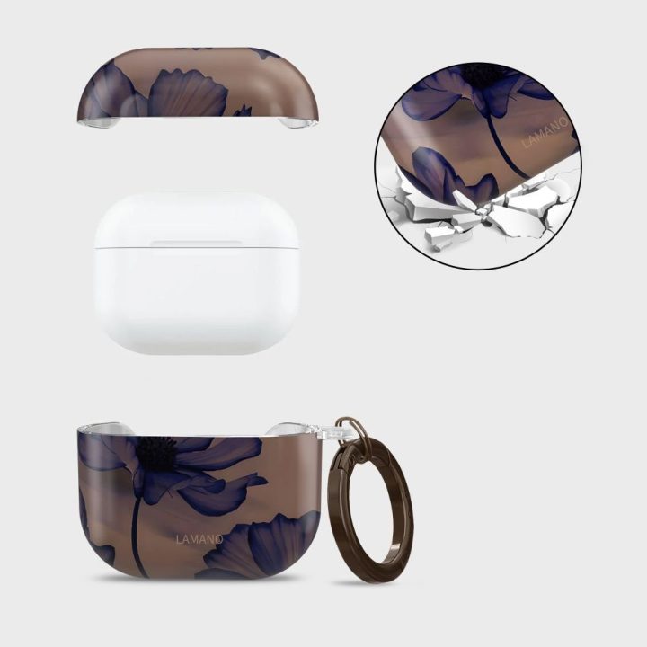 Dėklas AirPods 4 rudas ir violetinis Lamano