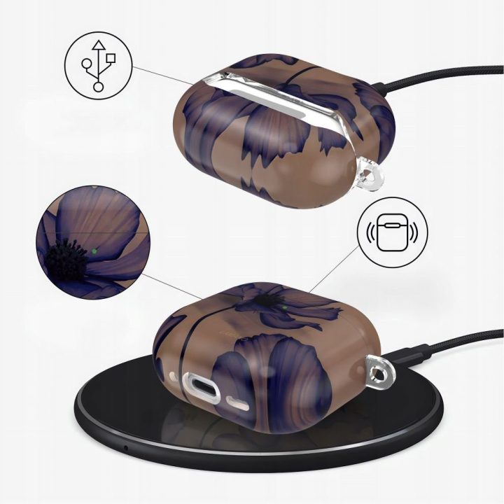 Dėklas AirPods 4 rudas ir violetinis Lamano
