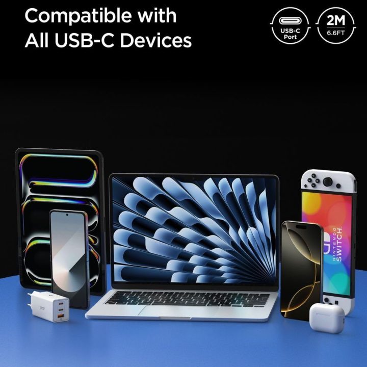 Kabelis USB-C 100 W 200 cm juodas Spigen