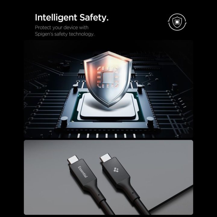 Kabelis USB-C 100 W 200 cm juodas Spigen