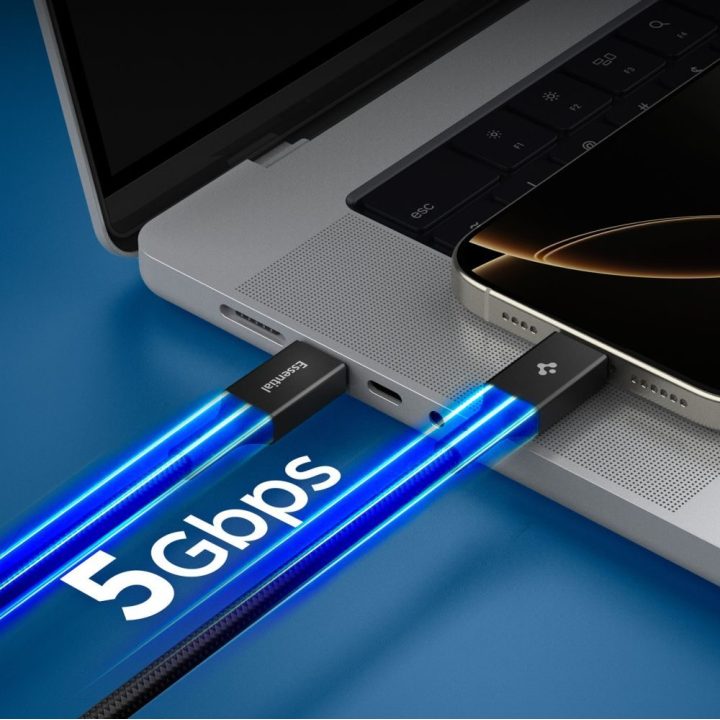 Kabelis USB-C 100 W 100 cm juodas Spigen