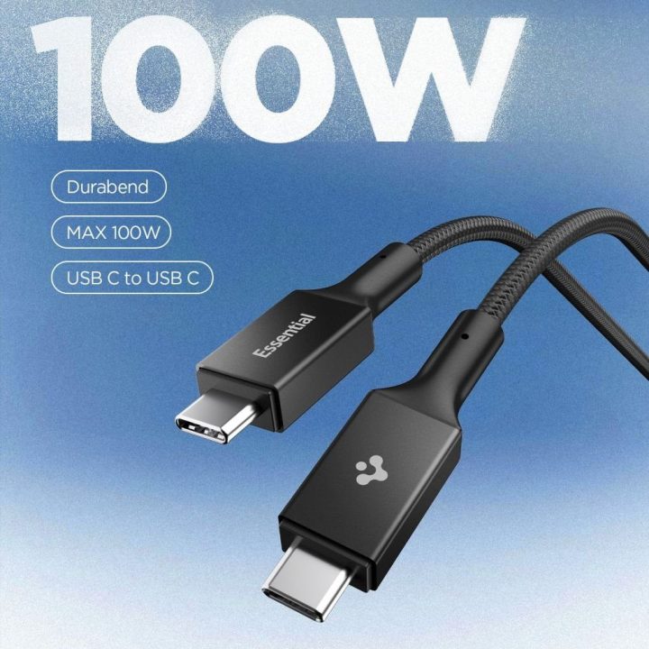 Kabelis USB-C 100 W 100 cm juodas Spigen