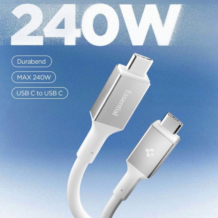 Kabelis USB-C 240 W 120 cm baltas Spigen