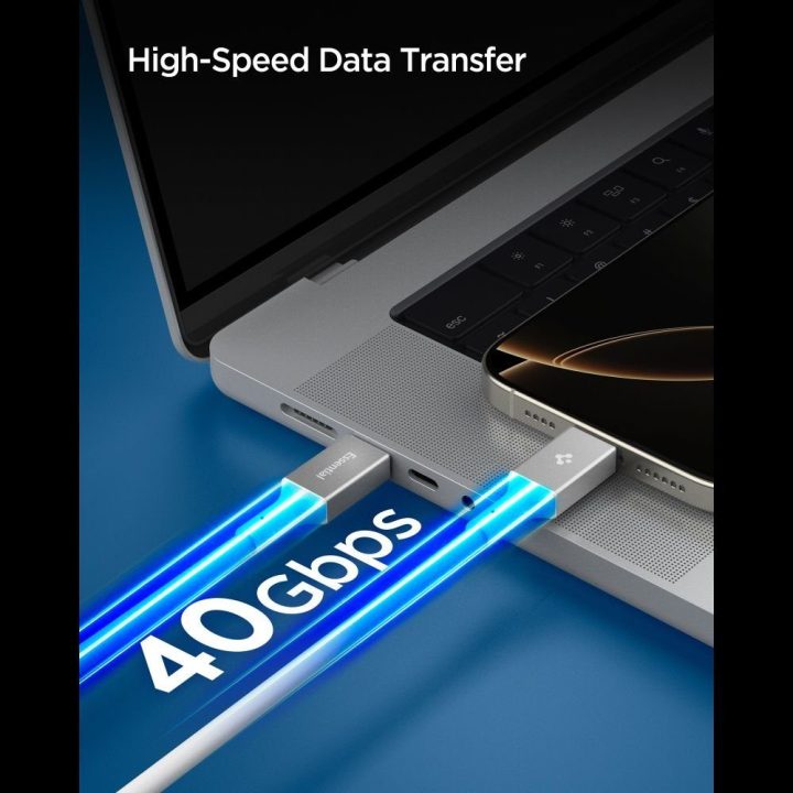 Kabelis USB-C 240 W 120 cm baltas Spigen