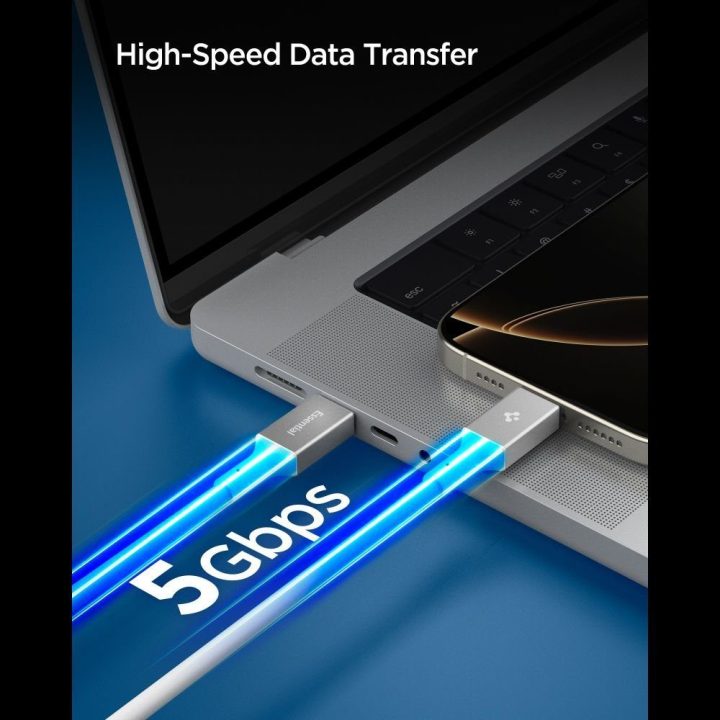 Kabelis USB-C 100 W 200 cm baltas Spigen