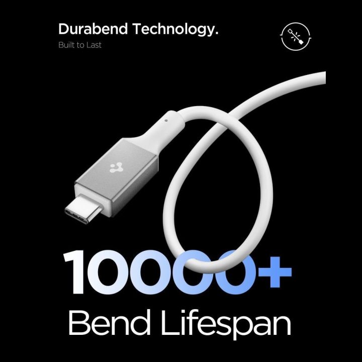 Kabelis USB-C 100 W 200 cm baltas Spigen
