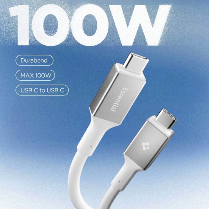 Kabelis USB-C 100 W 200 cm baltas Spigen
