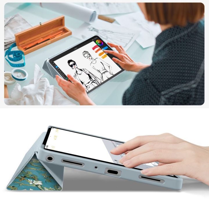 Samsung Galaxy Tab A9+ / A11+ 11.0 dėklas mėlynas ir baltas TechProtect