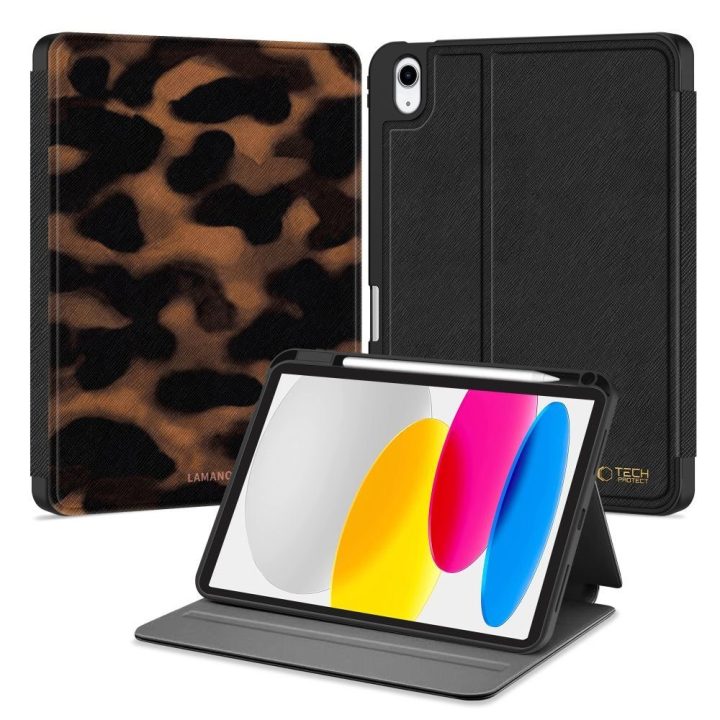 Dėklas iPad 10.9 (2022) / 11 (2025) rudas ir juodas Lamano