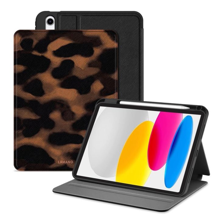 Dėklas iPad 10.9 (2022) / 11 (2025) rudas ir juodas Lamano