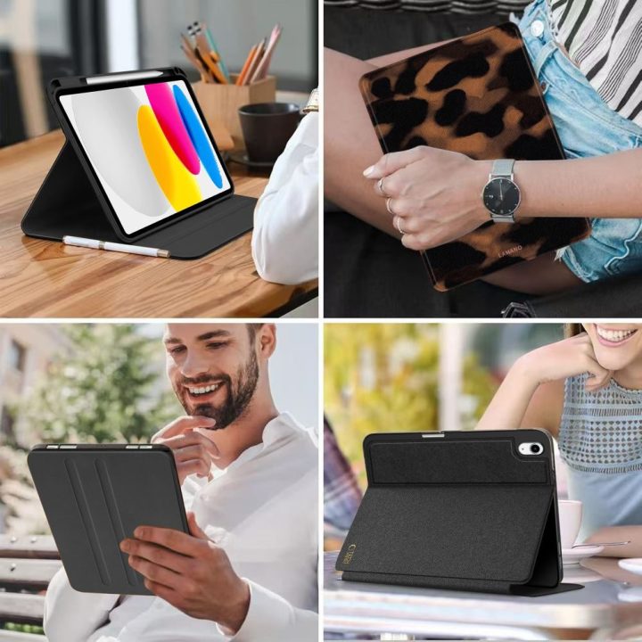 Dėklas iPad 10.9 (2022) / 11 (2025) rudas ir juodas Lamano