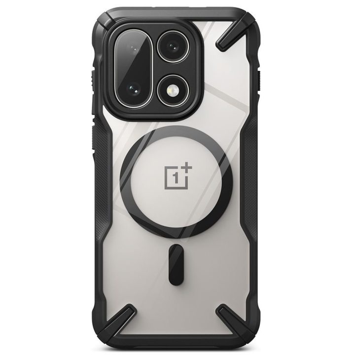 OnePlus 15 telefono dėklas skaidrus juodas Ringke