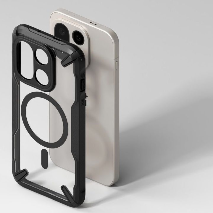 OnePlus 15 telefono dėklas skaidrus juodas Ringke