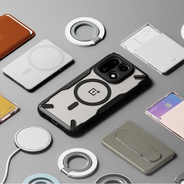 OnePlus 15 telefono dėklas skaidrus juodas Ringke