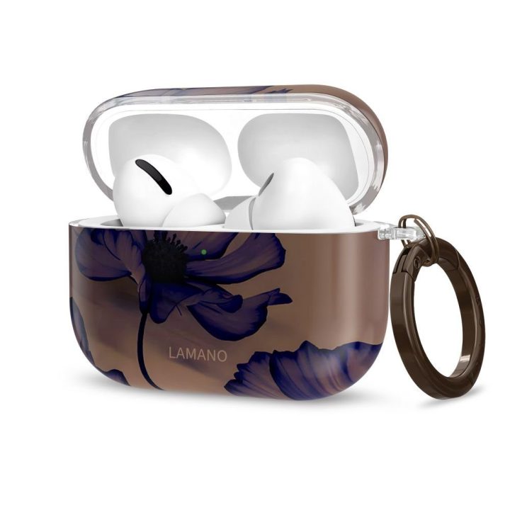 Dėklas AirPods Pro 1 / 2 rudas–purpurinis Lamano