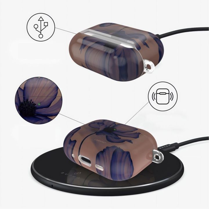 Dėklas AirPods Pro 1 / 2 rudas–purpurinis Lamano