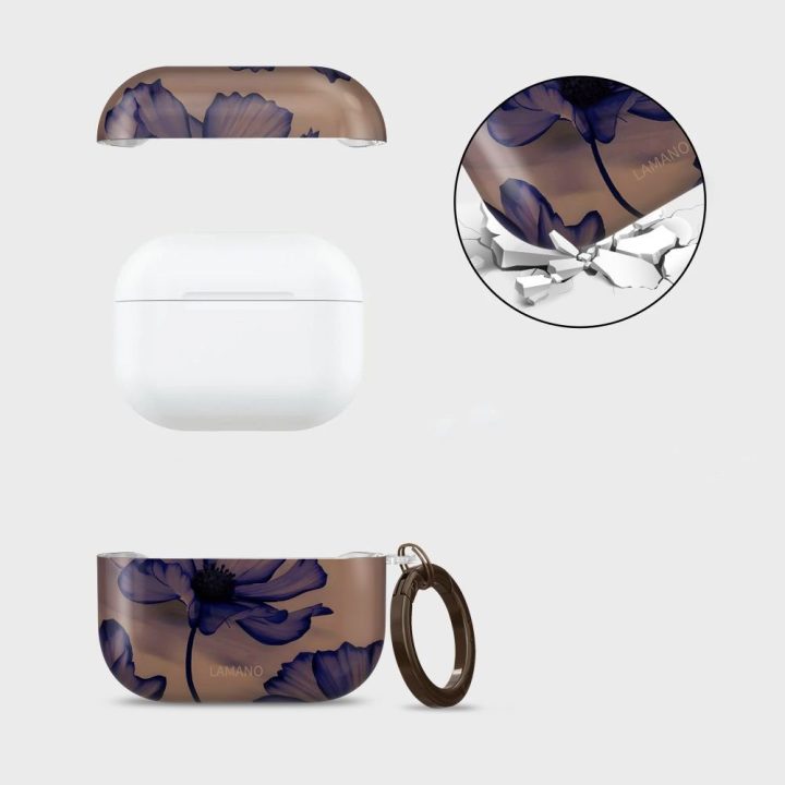 Dėklas AirPods Pro 1 / 2 rudas–purpurinis Lamano