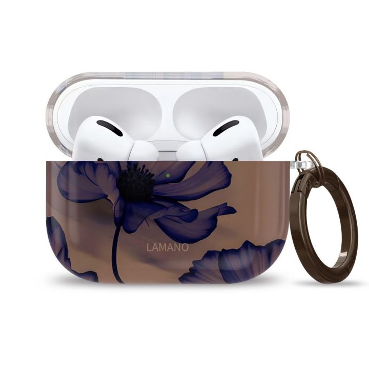 Dėklas AirPods Pro 1 / 2 rudas–purpurinis Lamano