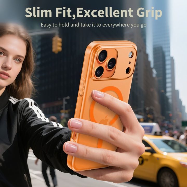 iPhone 17 Pro dėklas oranžinis Magslim