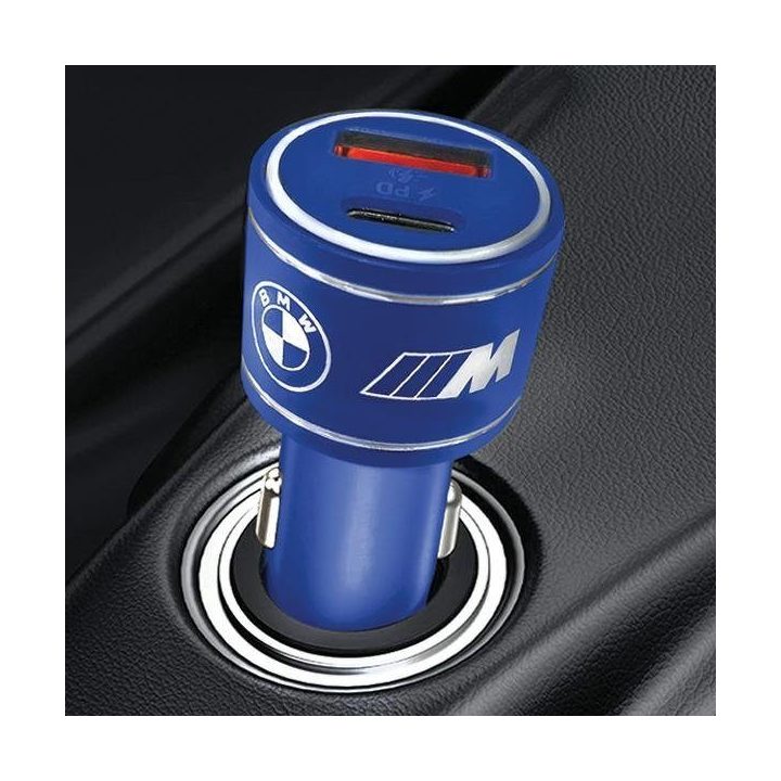 Automobilinis įkroviklis USB mėlynas/juodas BMW M Edition
