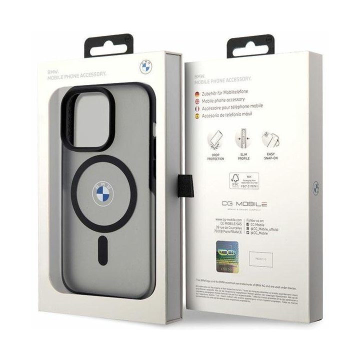 Dėklas iPhone 14 Pro magnetinis juodas BMW