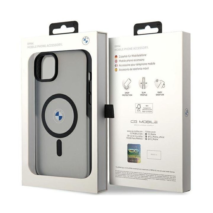 Dėklas iPhone 14 Plus / 15 Plus magnetinis juodas BMW