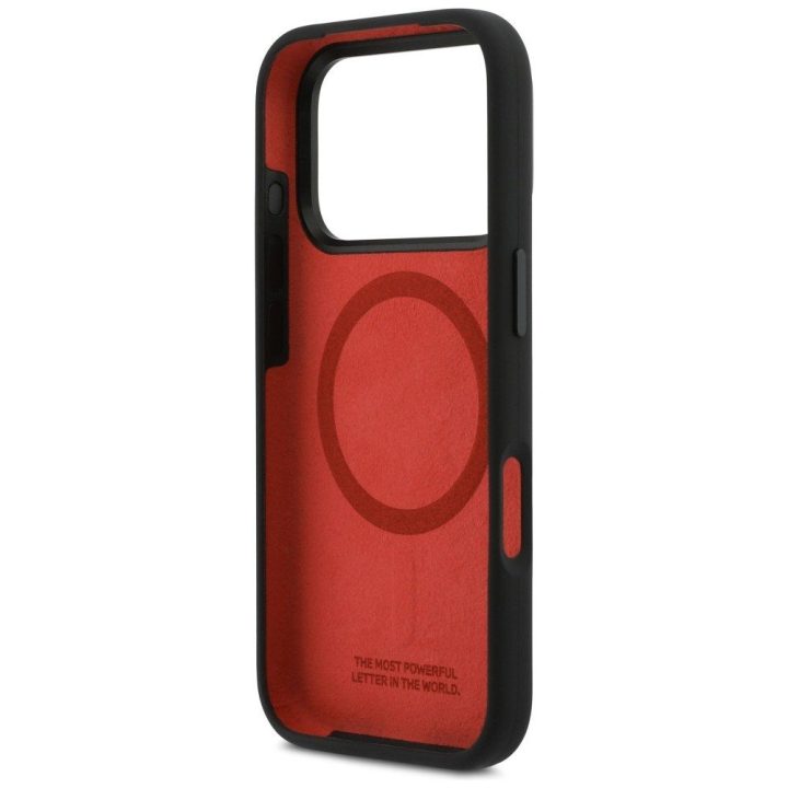 Dėklas iPhone 17 Pro silikoninis juodas MagSafe BMW