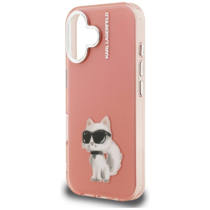 iPhone 16 dėklas rožinis Karl Lagerfeld