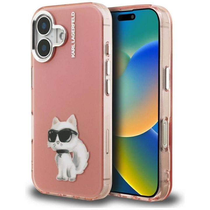 iPhone 16 dėklas rožinis Karl Lagerfeld