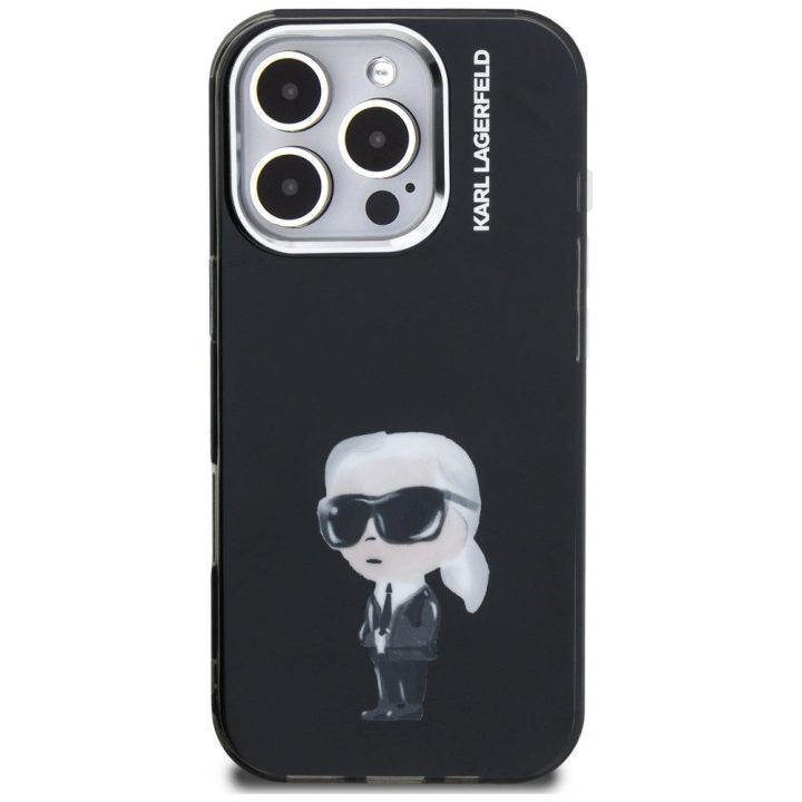 iPhone 16 Pro dėklas juodas MagSafe Karl Lagerfeld