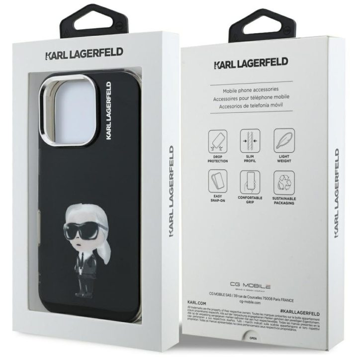 iPhone 16 Pro dėklas juodas MagSafe Karl Lagerfeld