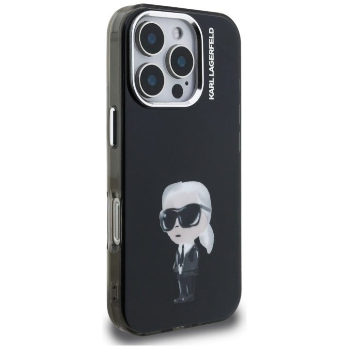 iPhone 16 Pro dėklas juodas MagSafe Karl Lagerfeld