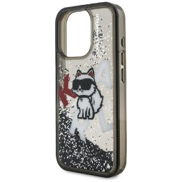 iPhone 16 Pro Max dėklas juodas su blizgučiais Karl Lagerfeld