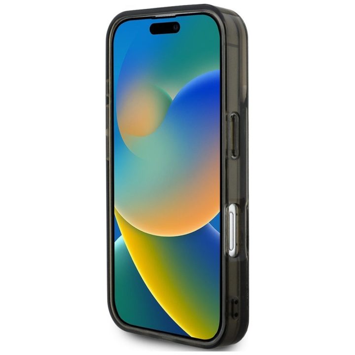iPhone 16 Pro Max dėklas juodas su blizgučiais Karl Lagerfeld