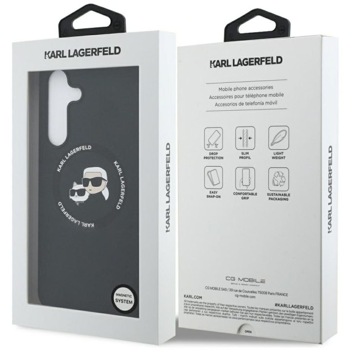 Samsung Galaxy S25 FE dėklas silikoninis juodas Karl Lagerfeld