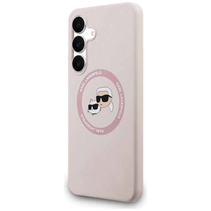 Samsung Galaxy S25 FE dėklas silikoninis rožinis Karl Lagerfeld
