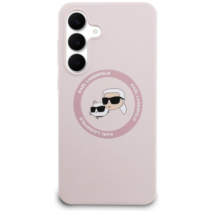 Samsung Galaxy S25 FE dėklas silikoninis rožinis Karl Lagerfeld