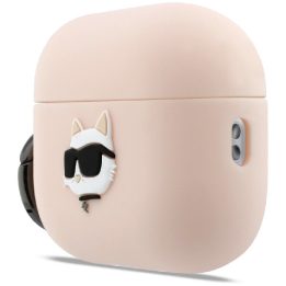 Dėklas silikoninis rožinis AirPods Pro 3 Karl Lagerfeld