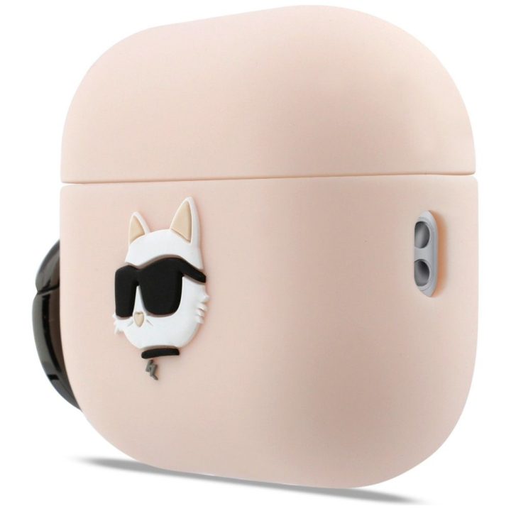 Dėklas silikoninis rožinis AirPods Pro 3 Karl Lagerfeld