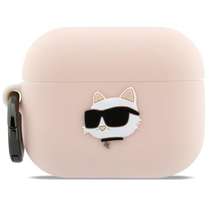 Dėklas silikoninis rožinis AirPods Pro 3 Karl Lagerfeld