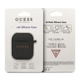 Dėklas silikoninis juodas AirPods 1/2 Guess