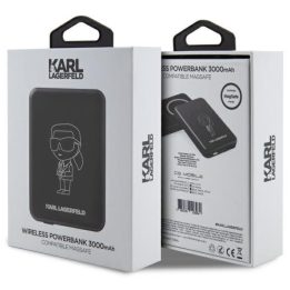 Išorinė baterija belaidė MagSafe juoda 3000mAh Karl Lagerfeld