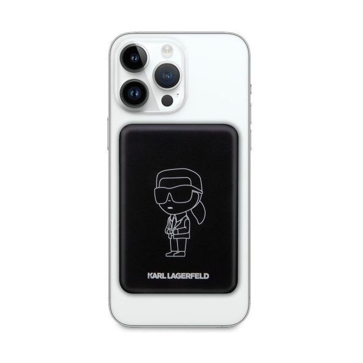 Išorinė baterija belaidė MagSafe juoda 3000mAh Karl Lagerfeld