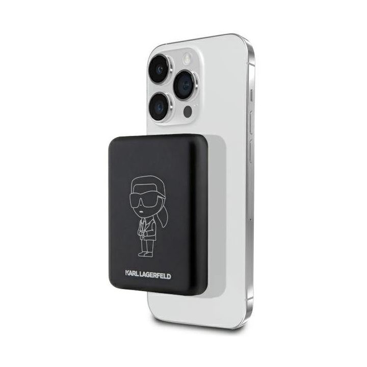 Išorinė baterija belaidė MagSafe juoda 3000mAh Karl Lagerfeld