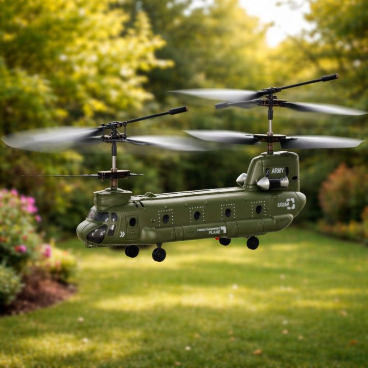 RC sraigtasparnis su valdymo pultu Syma S026H-1 žalias khaki